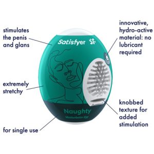 Αυγό Μανίκι Αυνανισμού για Άνδρες Satisfyer Naughty - Image 3