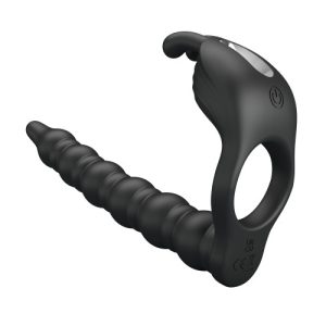 PRETTY LOVE BLACKNEY vibrating penis ring with plug - Image 8