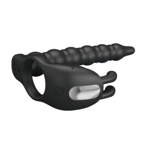 PRETTY LOVE BLACKNEY vibrating penis ring with plug - Image 5